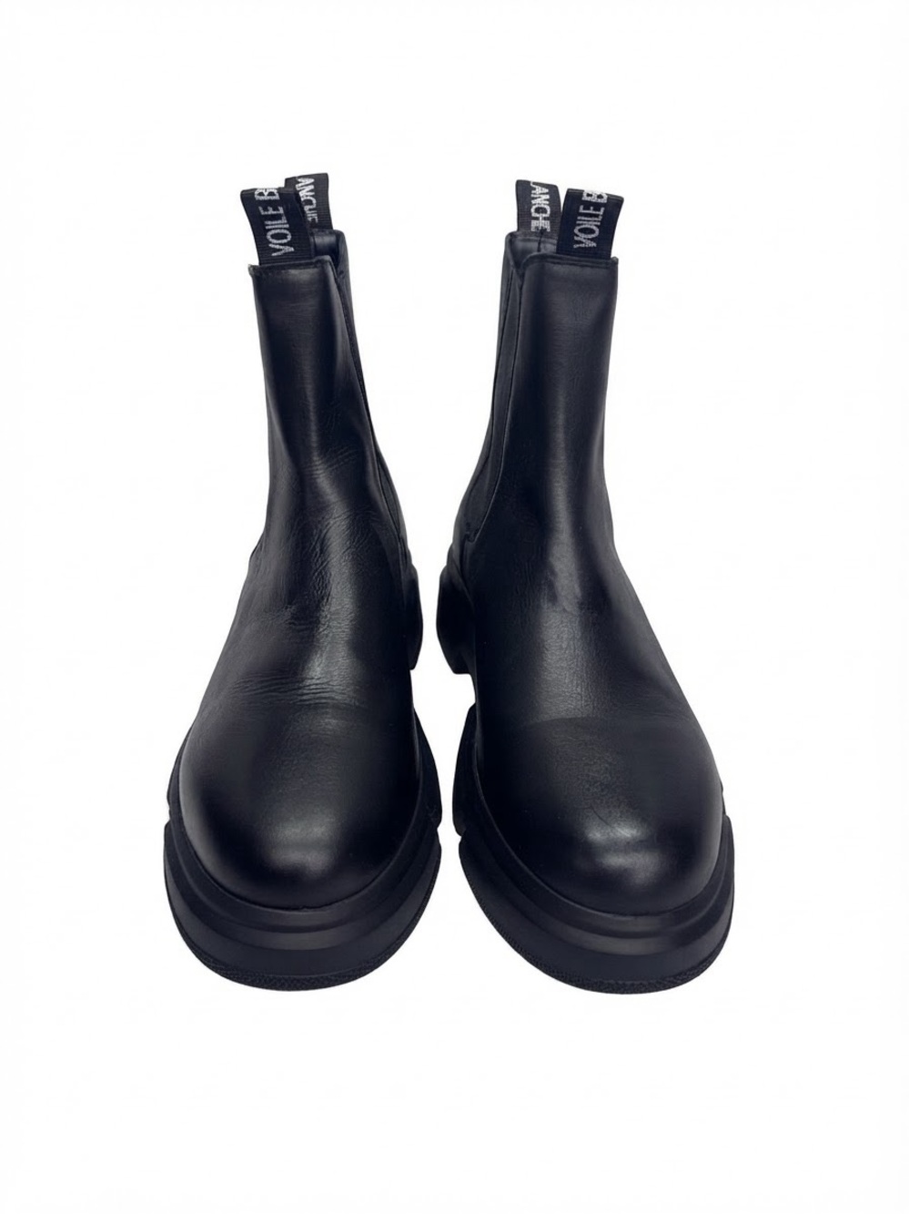 VOILE BLANCHE Black Leather Chunky Chelsea Boots Size 40 US 9.5